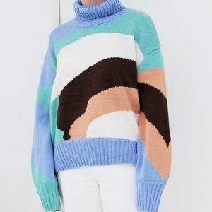 House of Sunny Blue Landscape Sweater